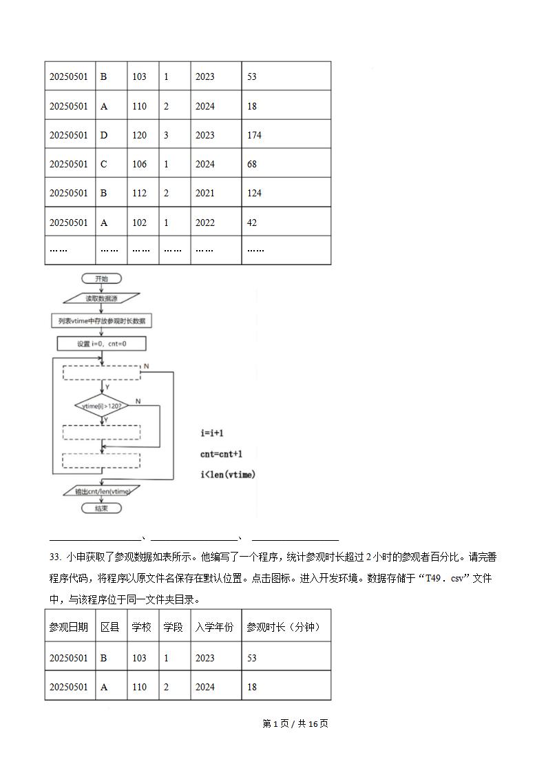 上海市2025年第一场高中学业水平合格性考试信息技术真题试卷答案解析学考会考春考高考插图历年学考真题5