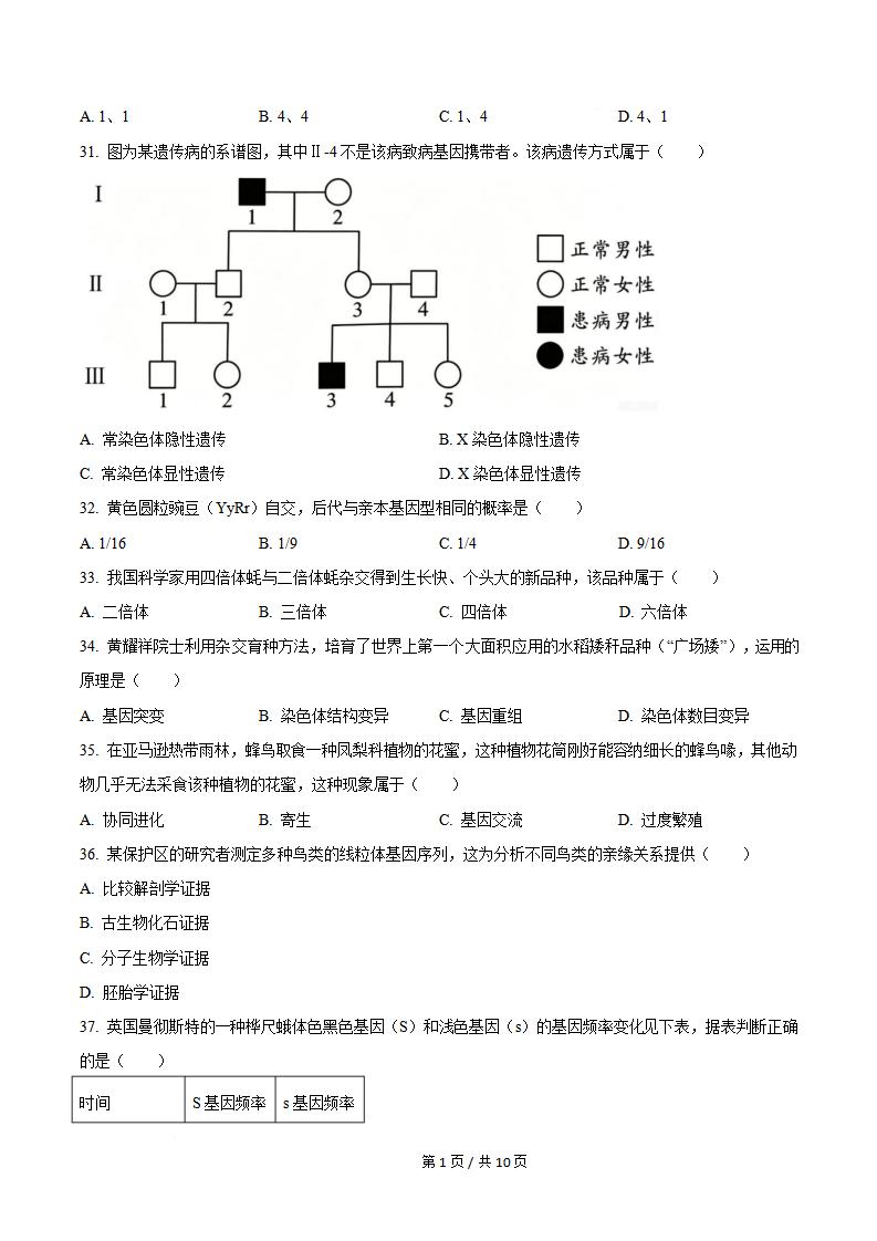 广东省2025年7月夏季高中学业水平合格性考试生物真题试卷答案解析学考会考春考高考插图历年学考真题3