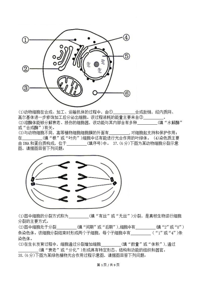 黑龙江省2026年1月高中学业水平合格性考试生物真题试卷答案解析学考会考春考高考插图历年学考真题2