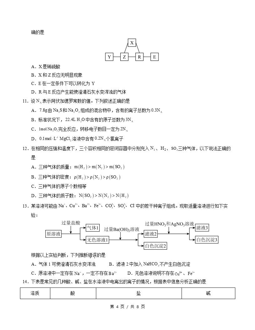 高中化学-高一上学期月考试卷第1次答案解析苏教版插图同步试卷专项3