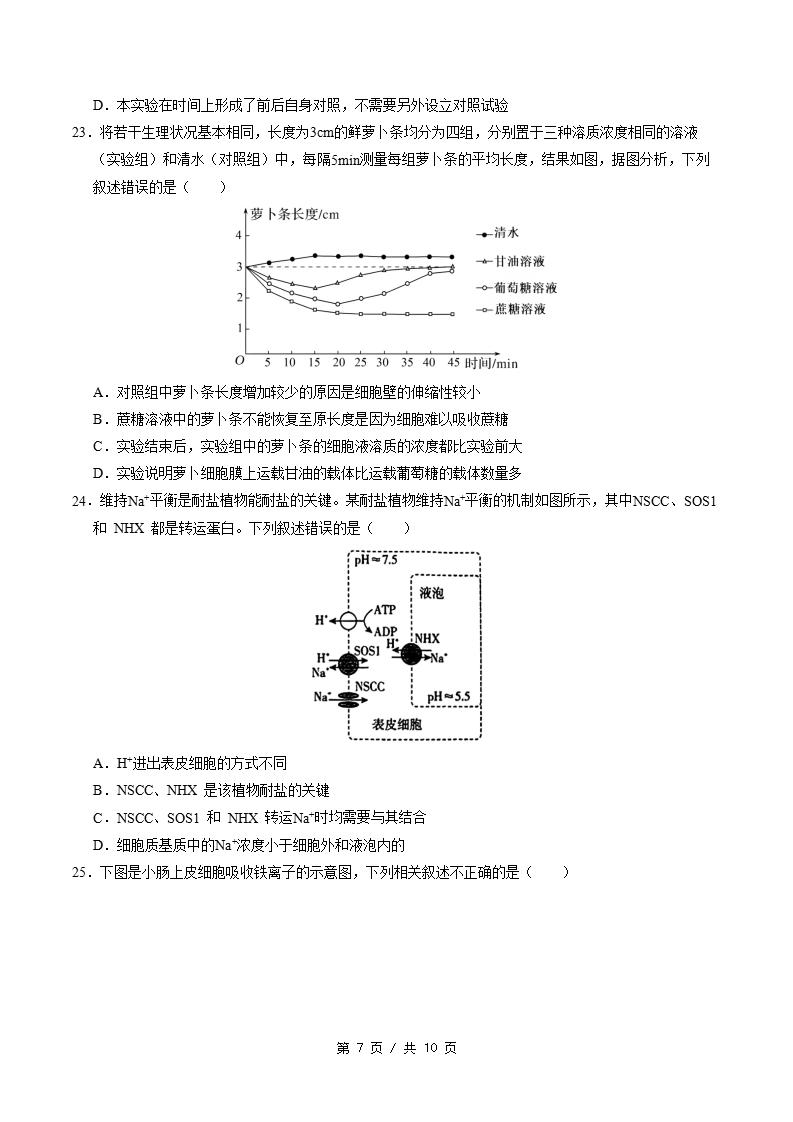 高中生物-高一上学期期中试卷答案解析人教版插图同步试卷专项4