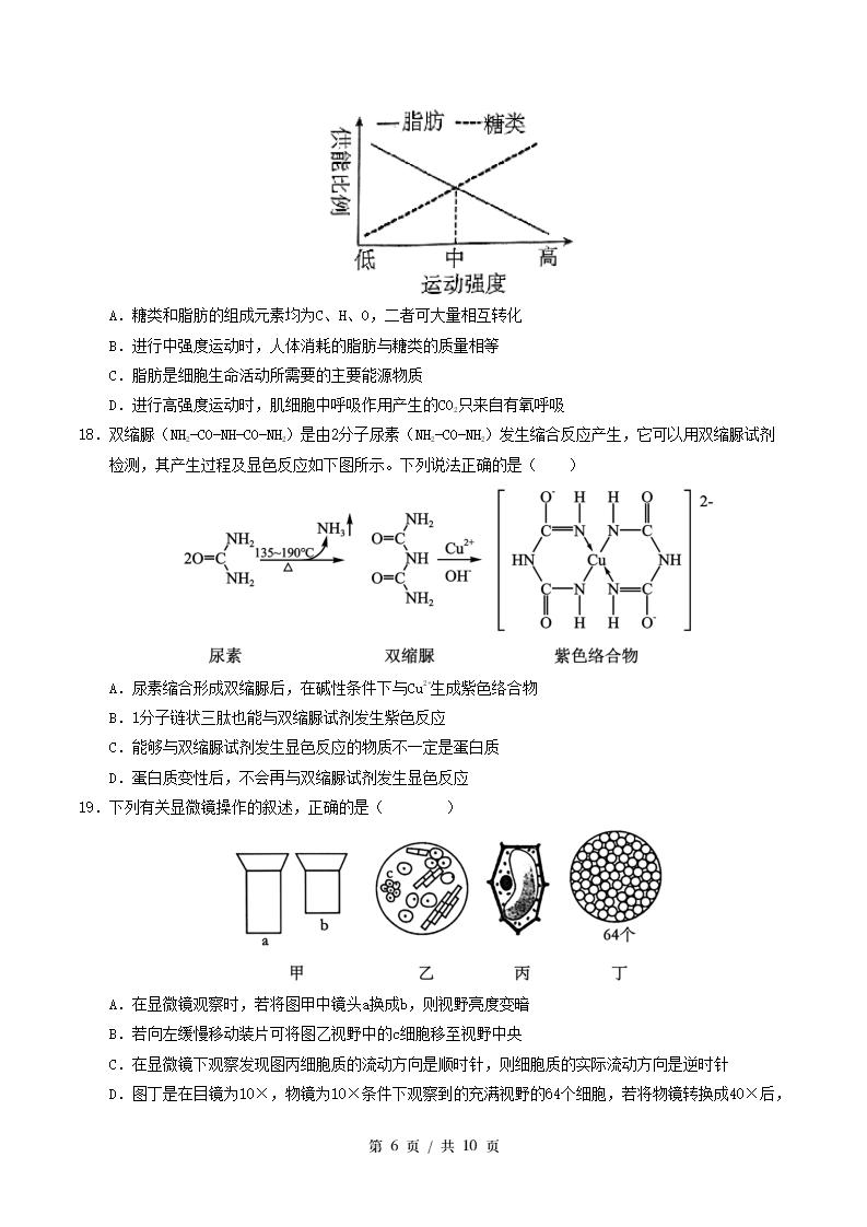 高中生物-高一上学期月考试卷第1次答案解析苏教版插图同步试卷专项5