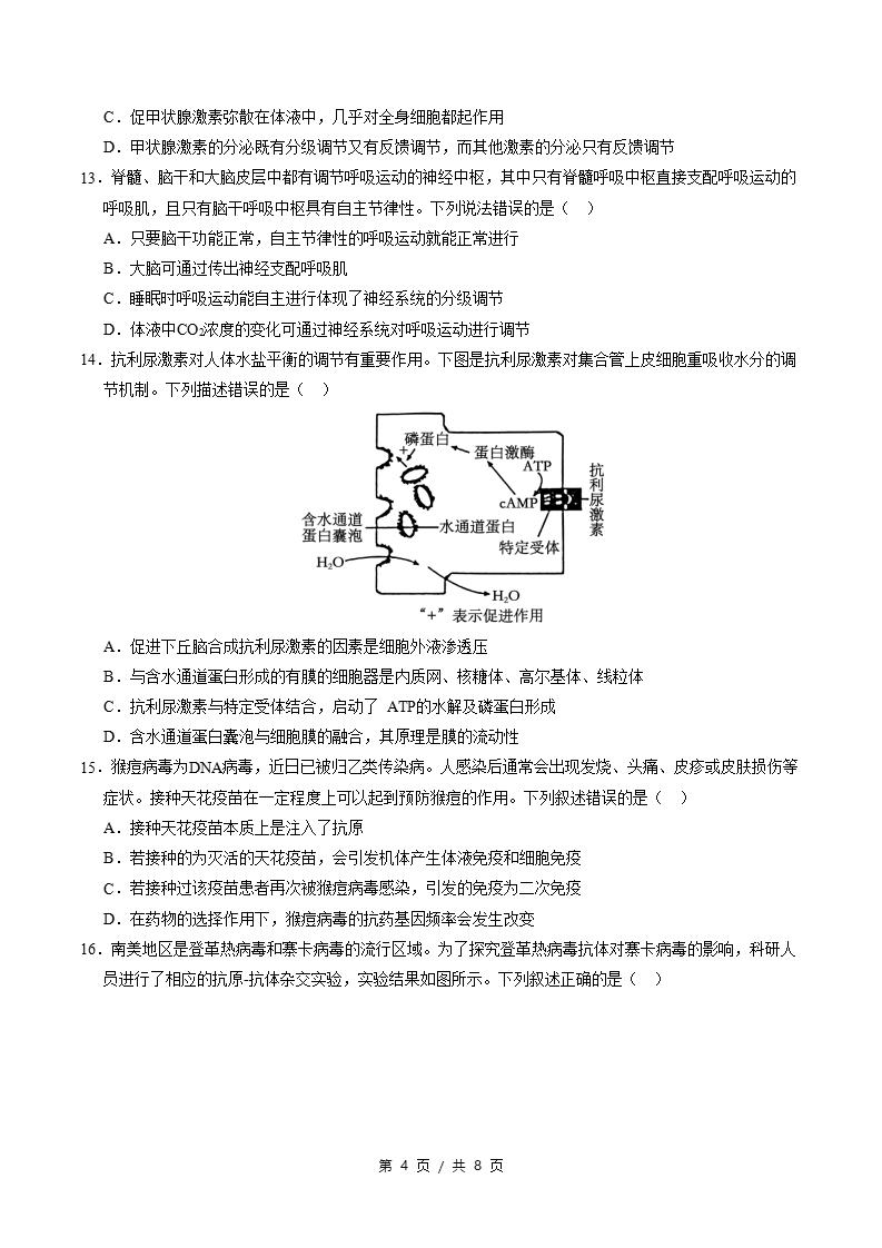 高中生物-高二上学期期中试卷答案解析人教版插图同步试卷专项3