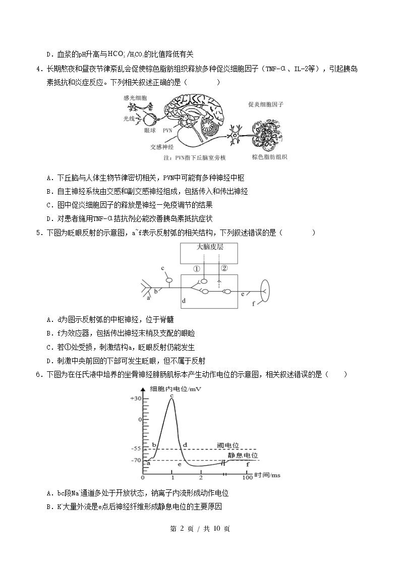 高中生物-高二上学期月考试卷第1次答案解析苏教版插图同步试卷专项1