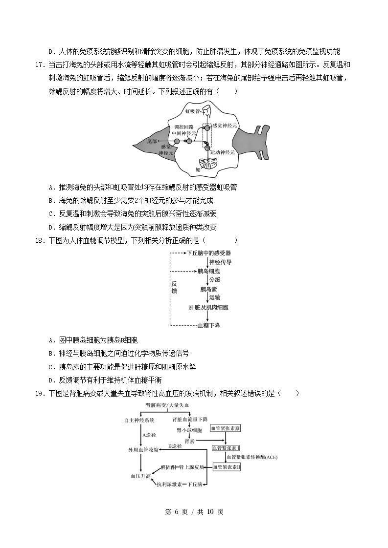 高中生物-高二上学期月考试卷第1次答案解析苏教版插图同步试卷专项5