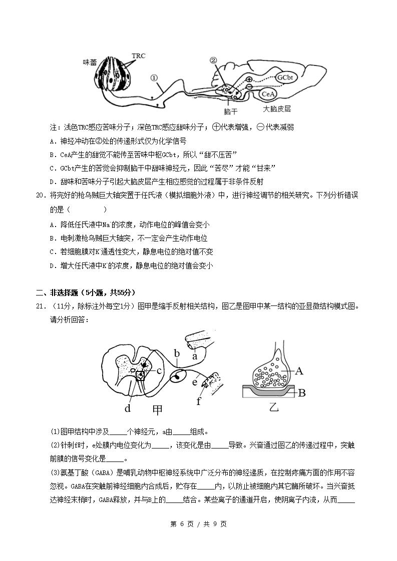 高中生物-高二上学期月考试卷第1次答案解析通用版插图同步试卷专项5