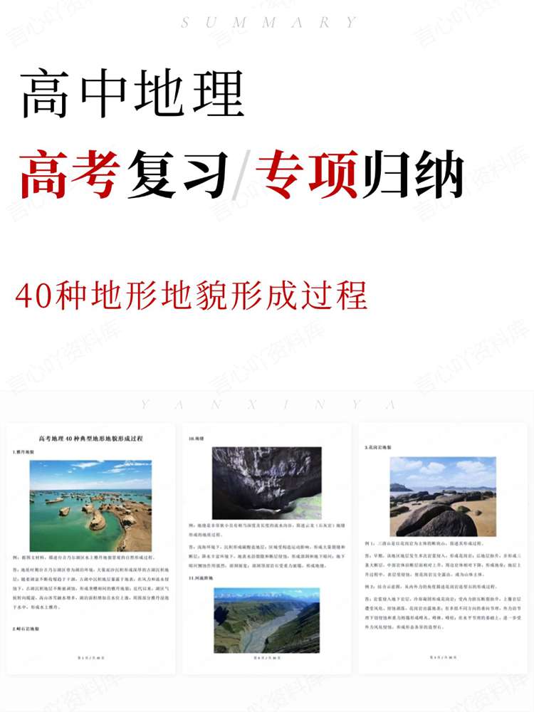 高中地理-高考复习40种地形地貌形成过程插图高中地理 高中地理-高考复习40种地形地貌形成过程插图高中地理