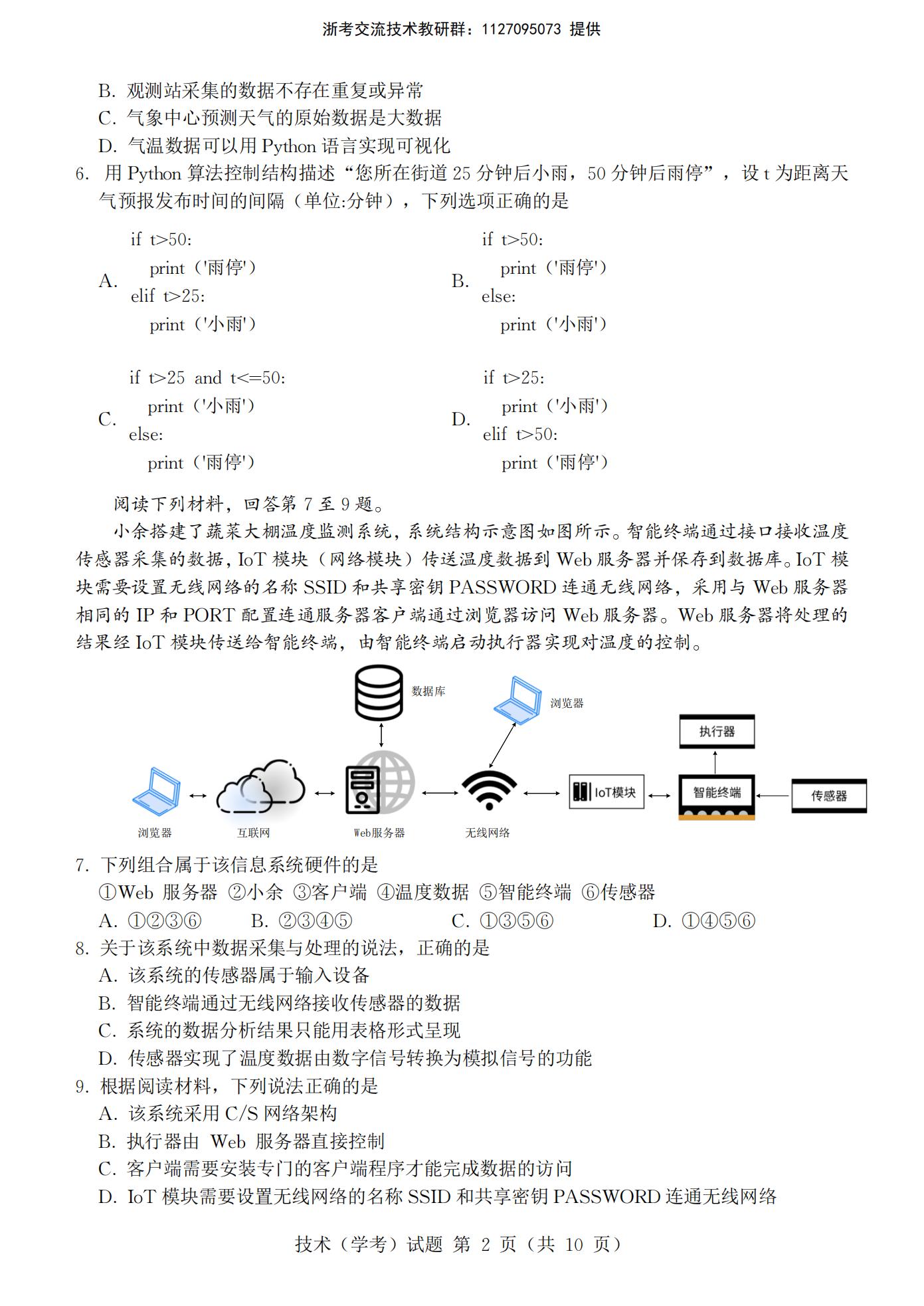 浙江省2022年7月夏季高中学业水平合格性考试技术PDF真题试卷答案解析学考会考春考高考插图历年学考真题1