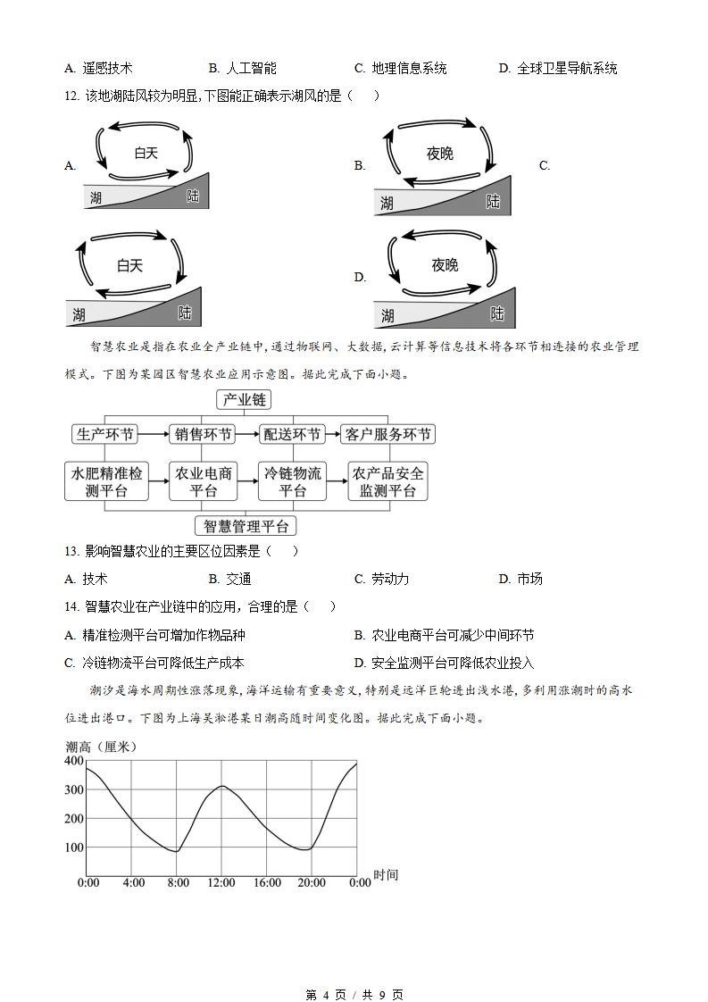 浙江省2023年7月夏季高中学业水平合格性考试地理真题试卷答案解析学考会考春考高考插图历年学考真题2