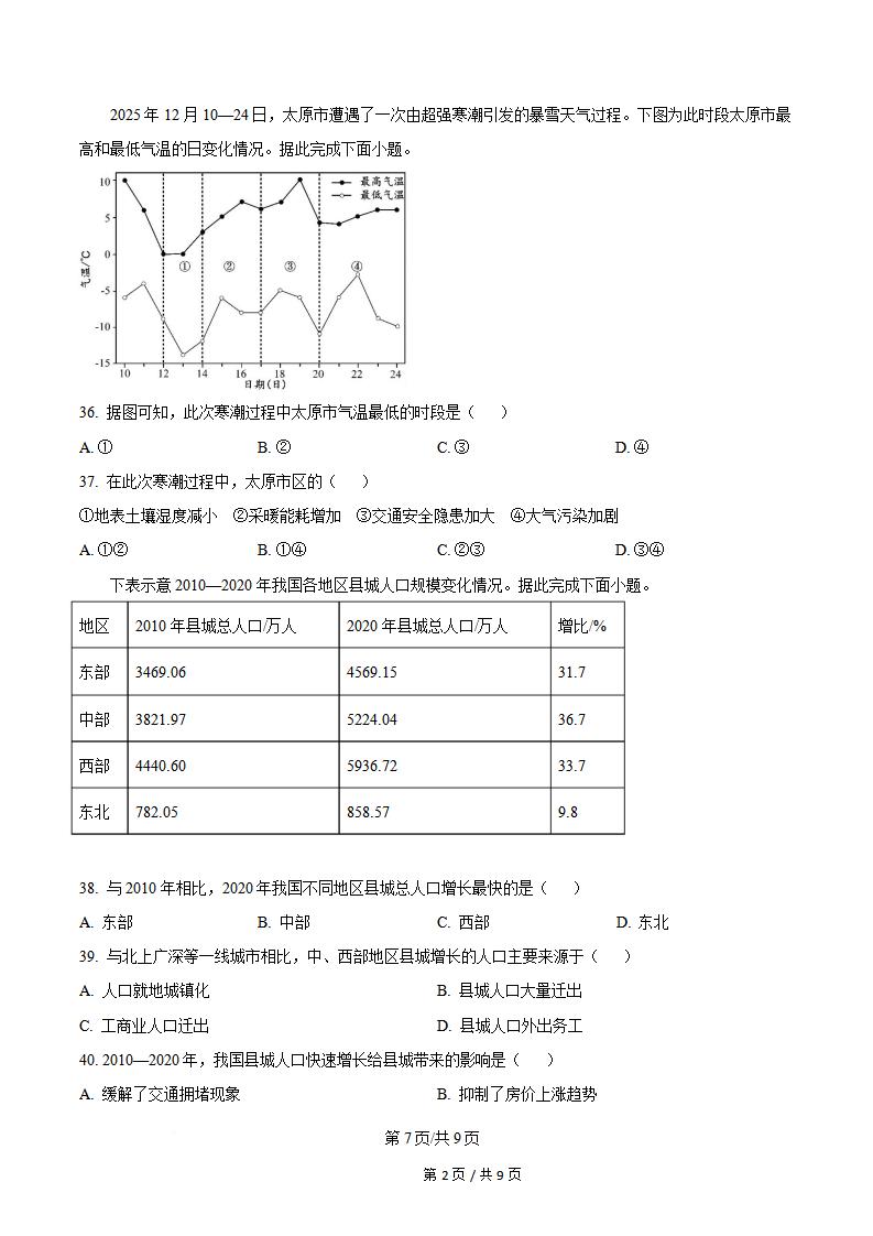广东省2026年第2次高中学业水平合格性考试地理真题试卷答案解析学考会考春考高考插图历年学考真题5