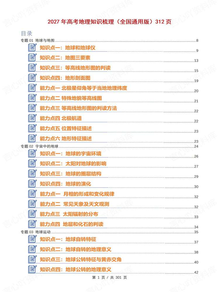 高中地理-高考复习20专题300页清单梳理通用版插图高中地理1