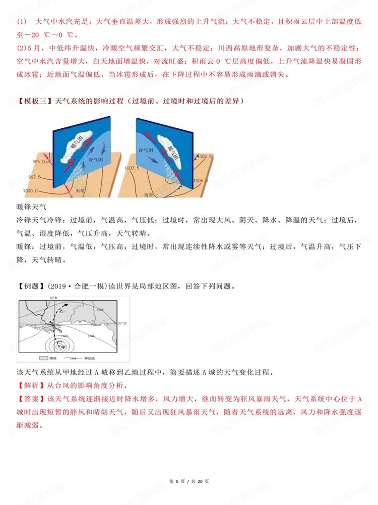 高中地理-高考复习过程类综合题型专项归纳插图高中地理4 高中地理-高考复习过程类综合题型专项归纳插图高中地理4