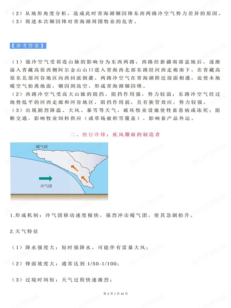 高中地理-高考复习特殊锋面系统归纳总结常考插图高中地理2