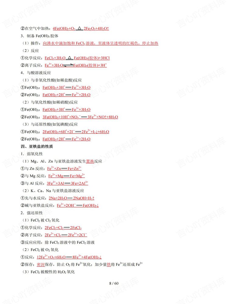 高中化学-方程式4板块专题背练填空归纳汇总练习插图高中化学5