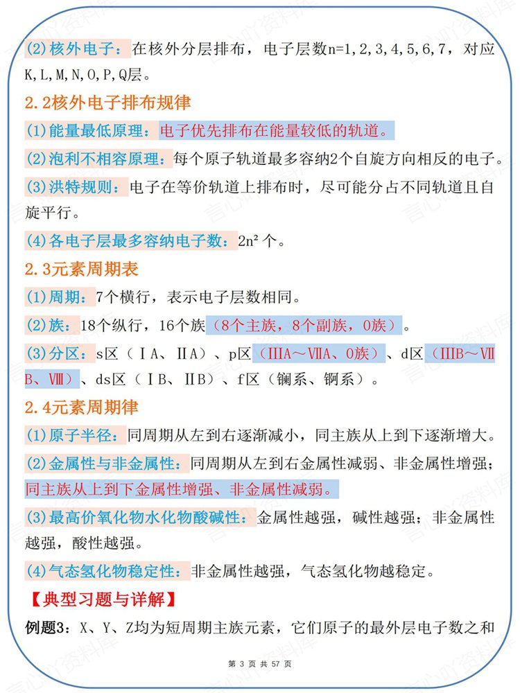 高中化学-必修选必全五册考点习题及详解知识练习插图高中化学3