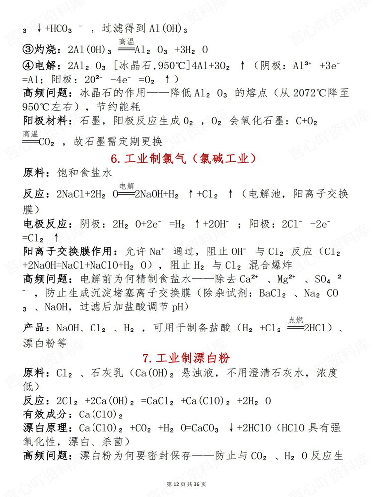 高中化学-化工流程41个考点答题方法口诀题型技巧插图高中化学7