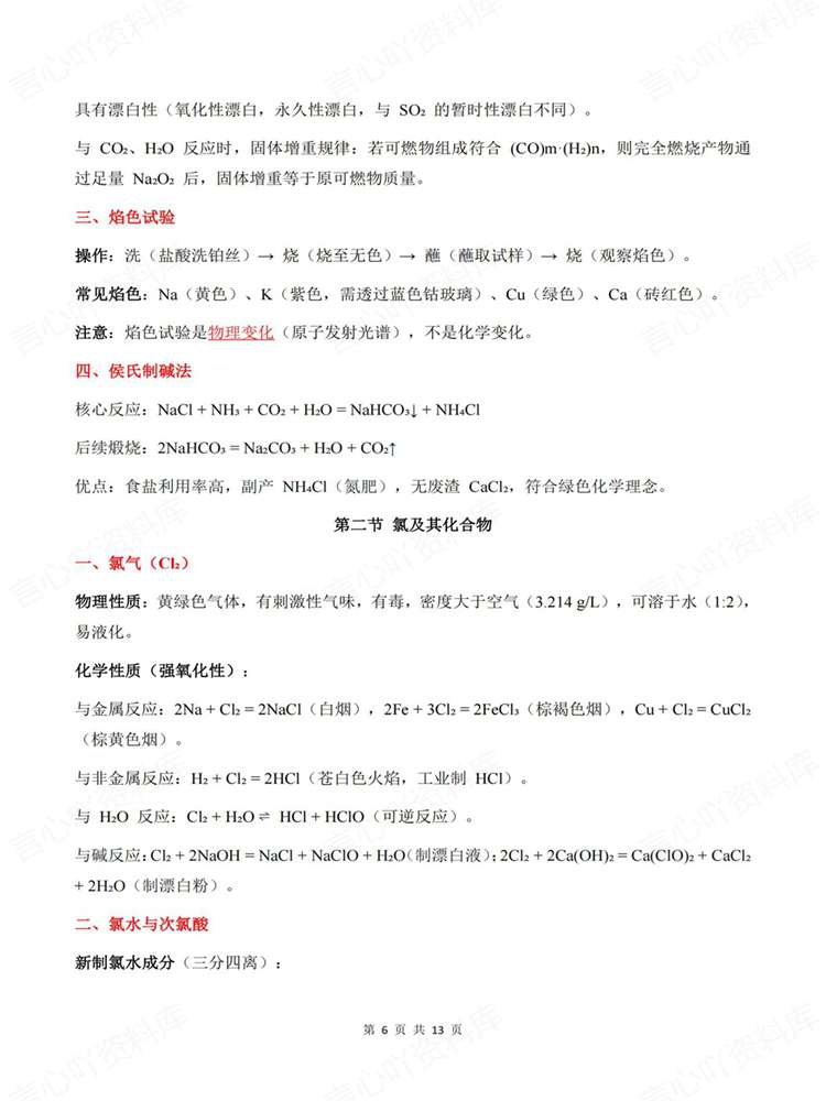 高中化学-必修一必修1教材基础知识提纲插图高中化学5 高中化学-必修一必修1教材基础知识提纲插图高中化学5