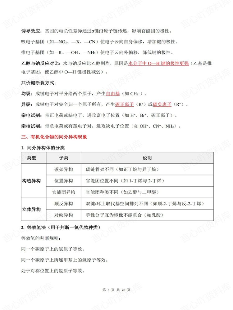 高中化学-选必三教材知识章节内容归纳预习提纲插图高中化学3