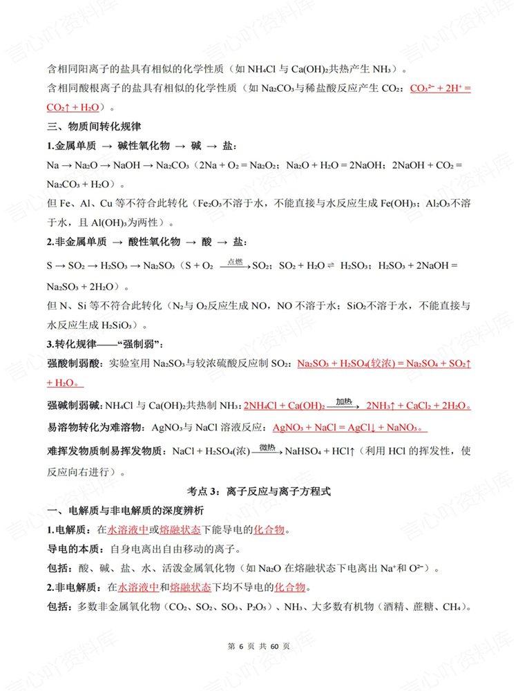 高中化学-必修选必19个核心高频考点归纳清单插图高中化学5