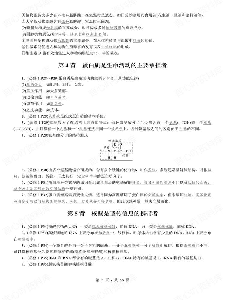 高中生物-必修选必全五册教材背诵默写汇总插图高中生物3 高中生物-必修选必全五册教材背诵默写汇总插图高中生物3
