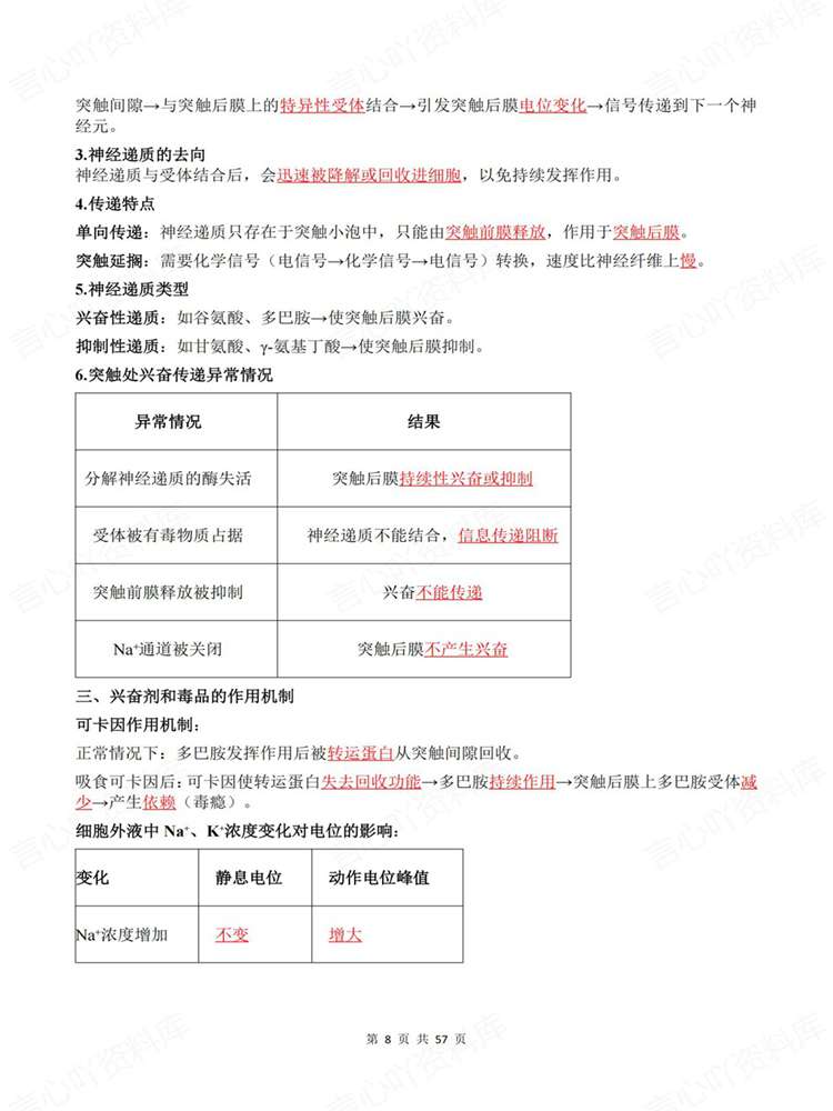 高中生物-选必一章节单元清单提纲填空插图高中生物6