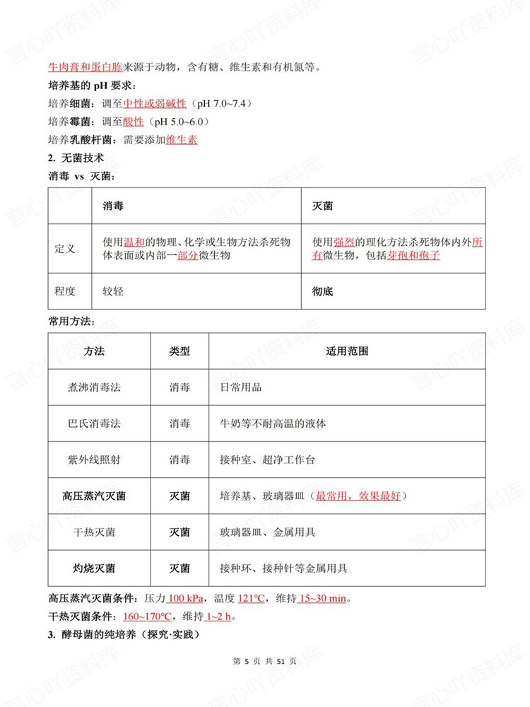 高中生物-选必三章节单元清单提纲填空知识背默插图高中生物4
