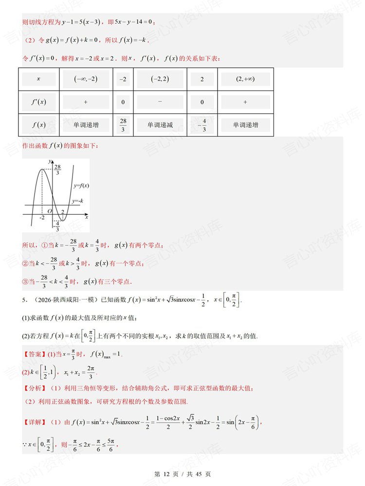 高中数学-导数复习高考专项知识梳理练习解答题训练插图高中数学7