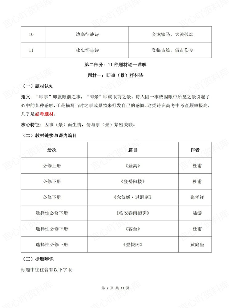 高中语文-鉴赏高考古诗分类赏析梳理专项汇总插图高中语文2