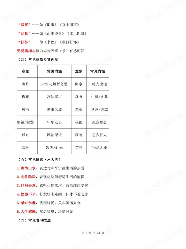 高中语文-鉴赏高考古诗分类赏析梳理专项汇总插图高中语文3