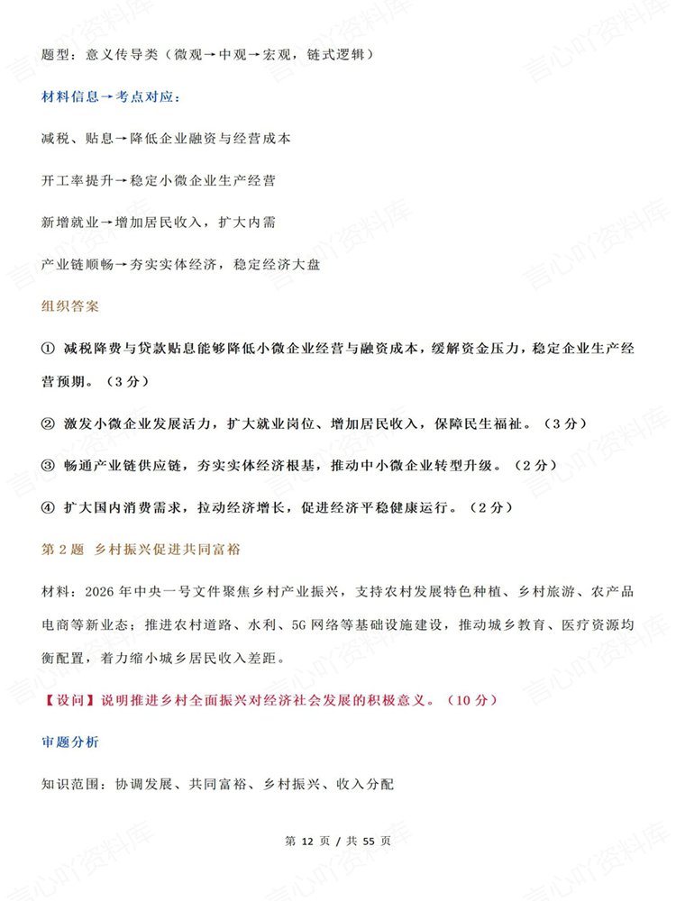 高中政治-必修选必全七册答题模板材料设问常考题型插图高中政治7