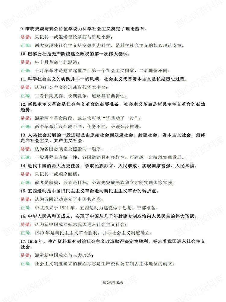 高中政治-易错易混全七册核心考点专项归纳高考汇编插图高中政治2