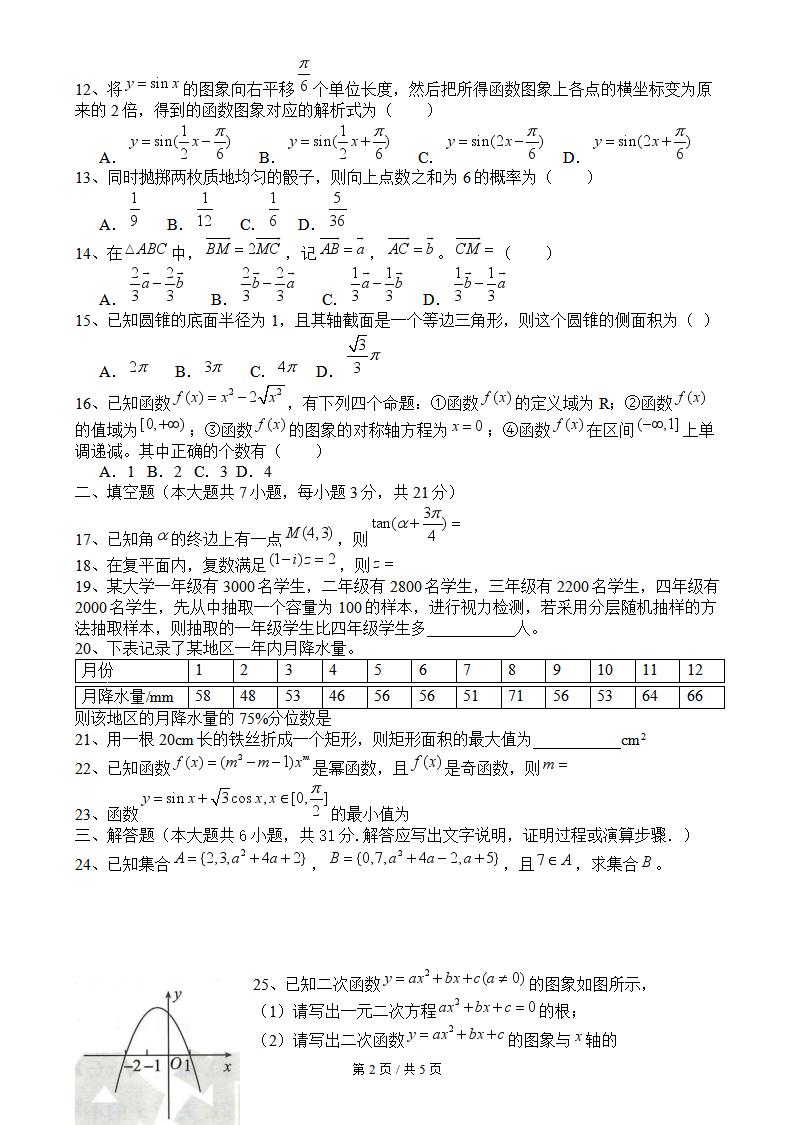 河南省2023年高中学业水平合格性考试数学真题试卷答案解析学考会考春考高考插图历年学考真题1