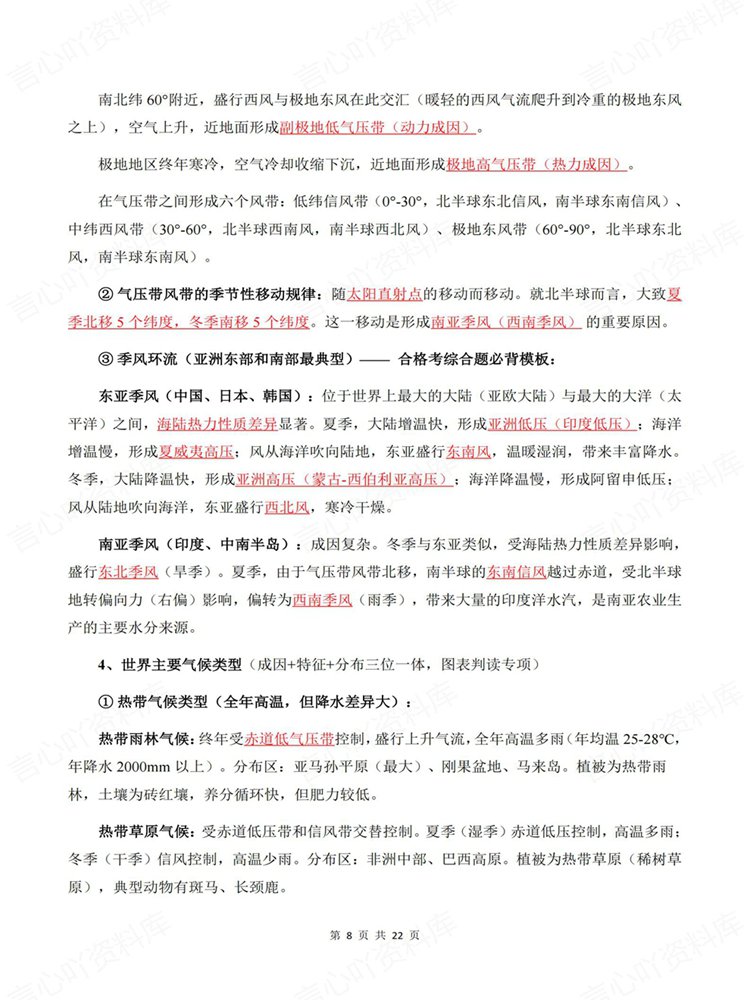 高中地理-学考会考合格考常考知识梳理归纳高频考点插图高中地理6
