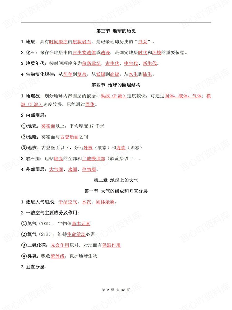 高中地理-必修选必全五册核心内容汇总知识梳理插图高中地理2