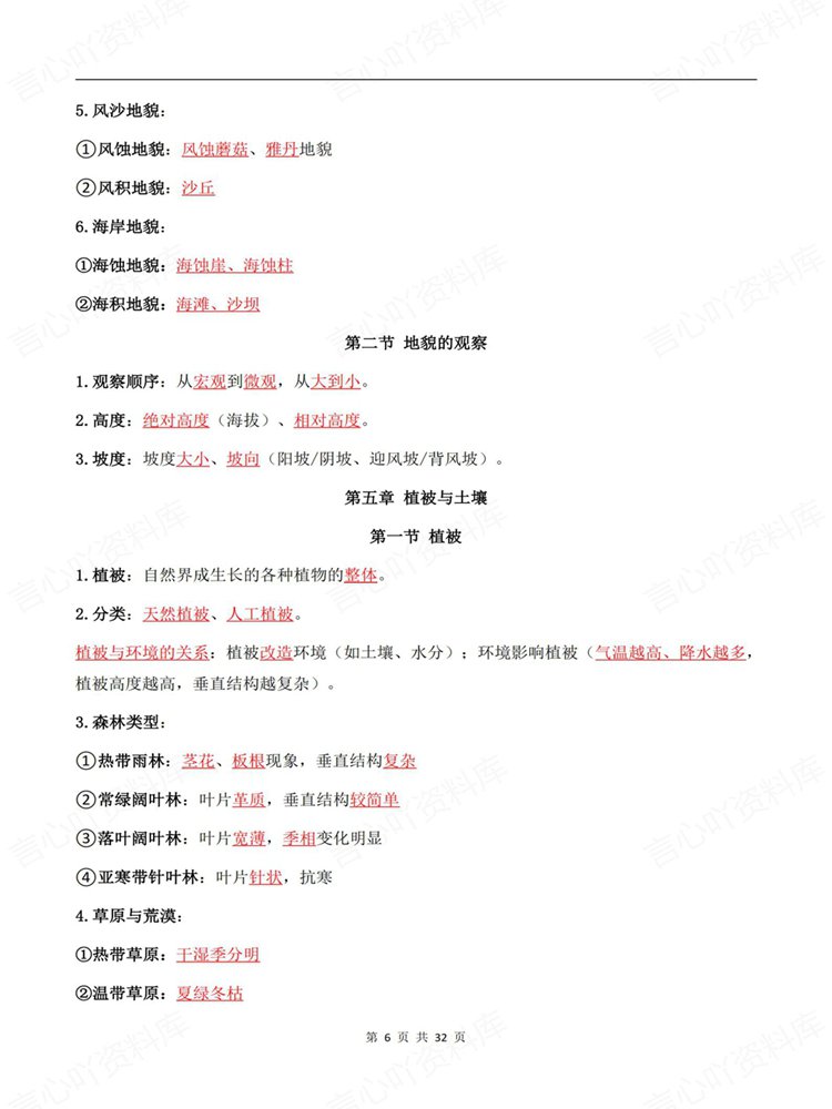 高中地理-必修选必全五册核心内容汇总知识梳理插图高中地理5