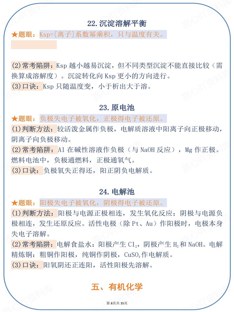 高中化学-高考复习96个题眼答题方法技巧常考易错插图高中化学6