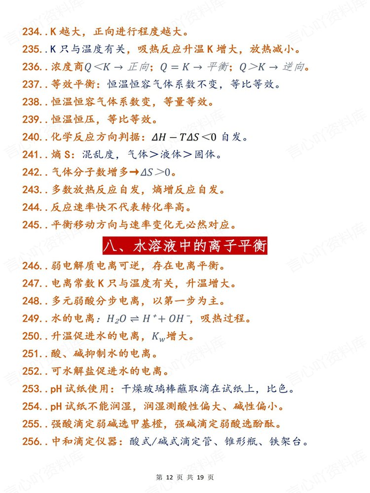 高中化学-必修选必400条常见常考清单手册知识背记插图高中化学7
