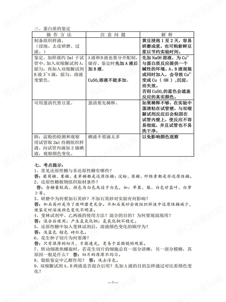 高中生物-必修选必20大专题知识梳理归纳实验汇总插图高中生物5