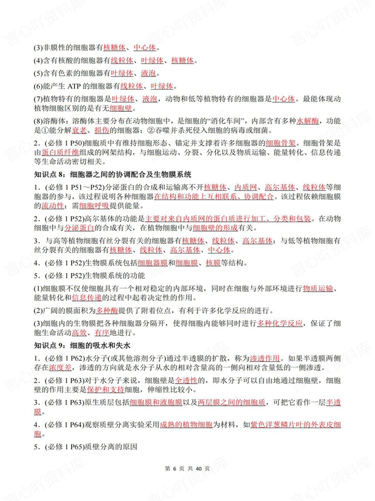 高中生物-高考复习57个集中命题点汇总知识归纳插图高中生物5