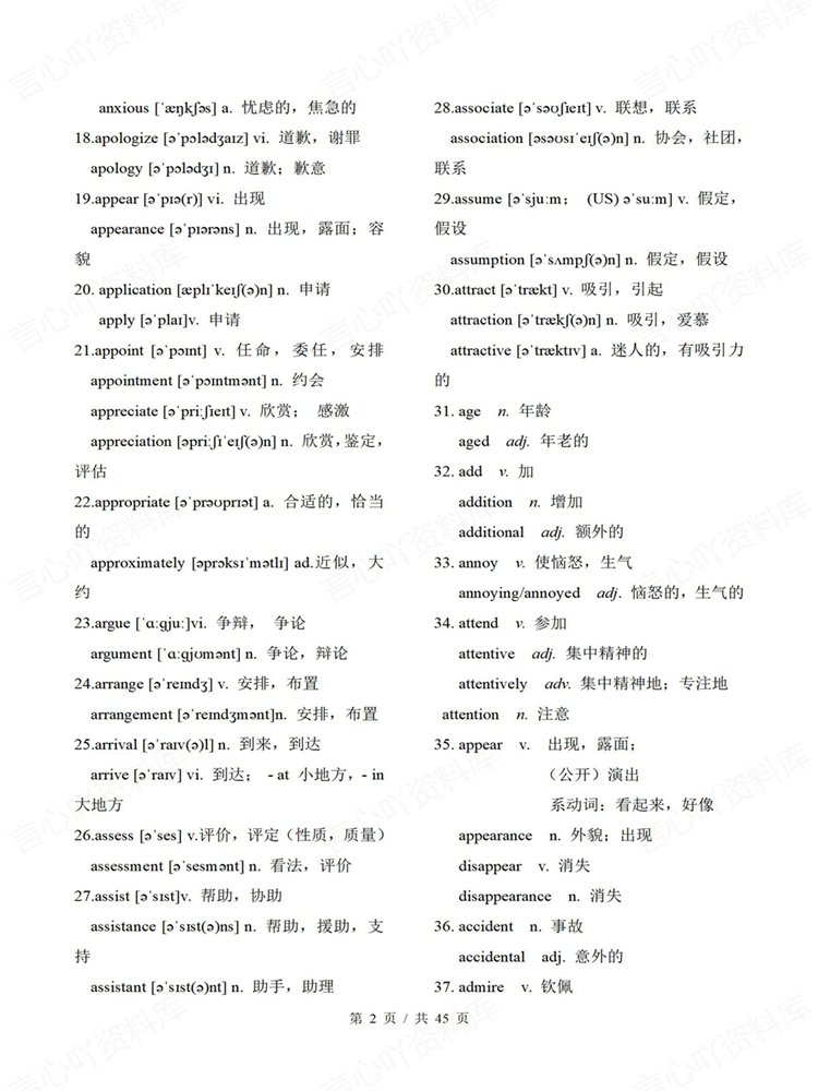 高中英语-词型转换高考复习常用词汇背默语法填空插图高中英语2