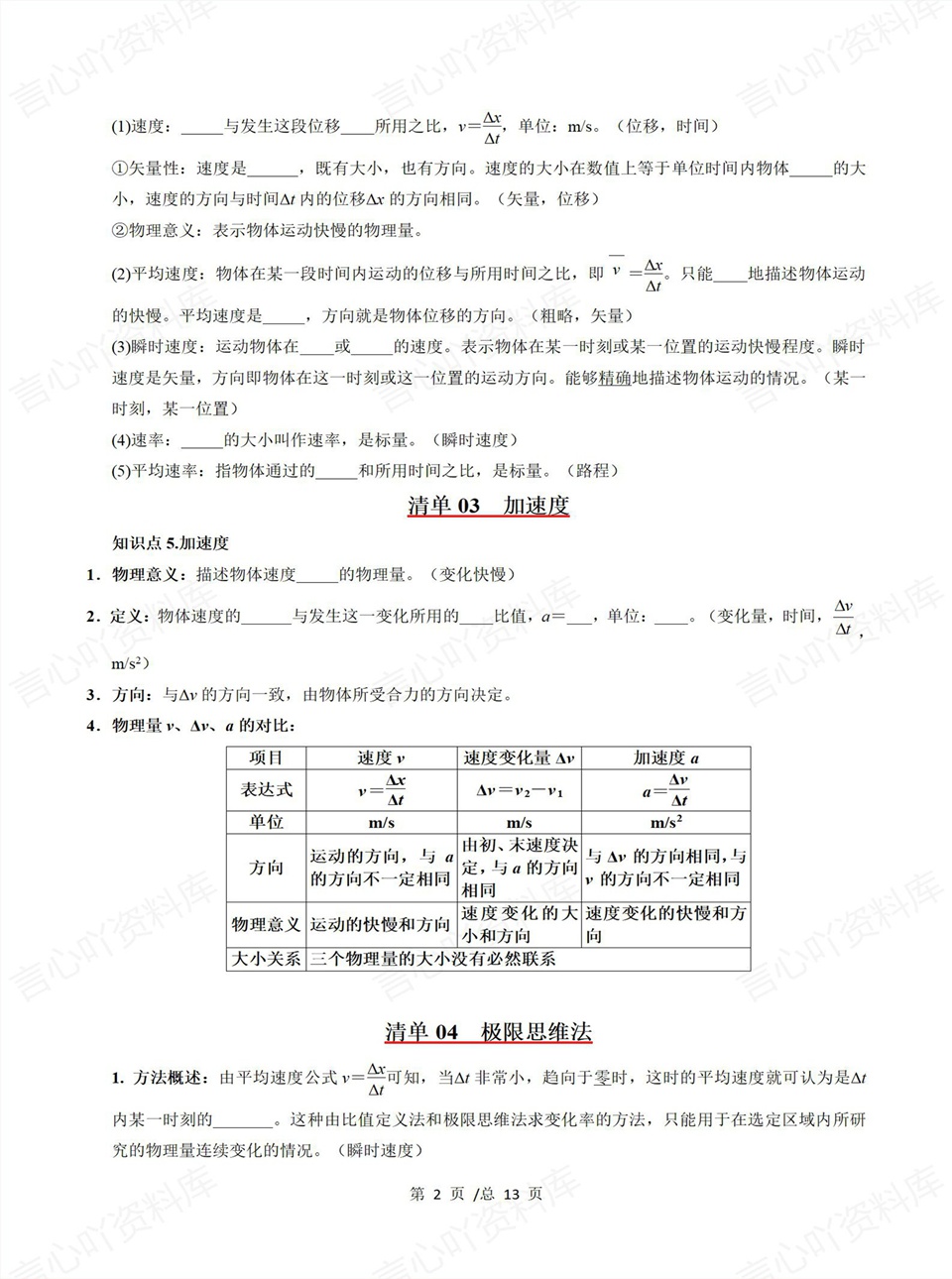 高中物理 | 高一上期中考点梳理知识清单人教版插图高中考点专项2