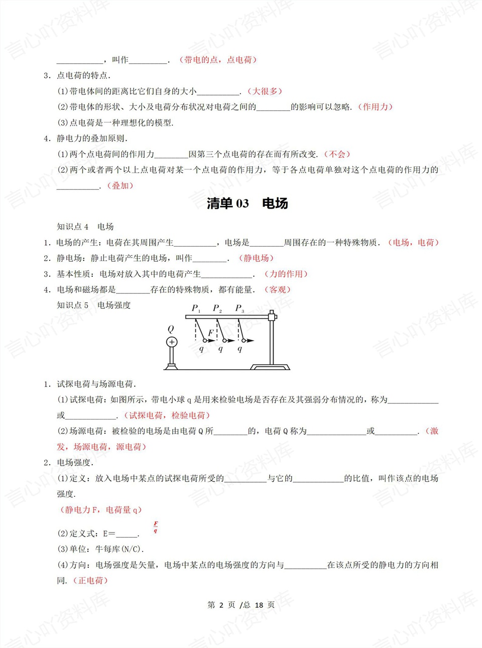 高中物理 | 高二上期中考点梳理知识清单人教版插图高中考点专项2
