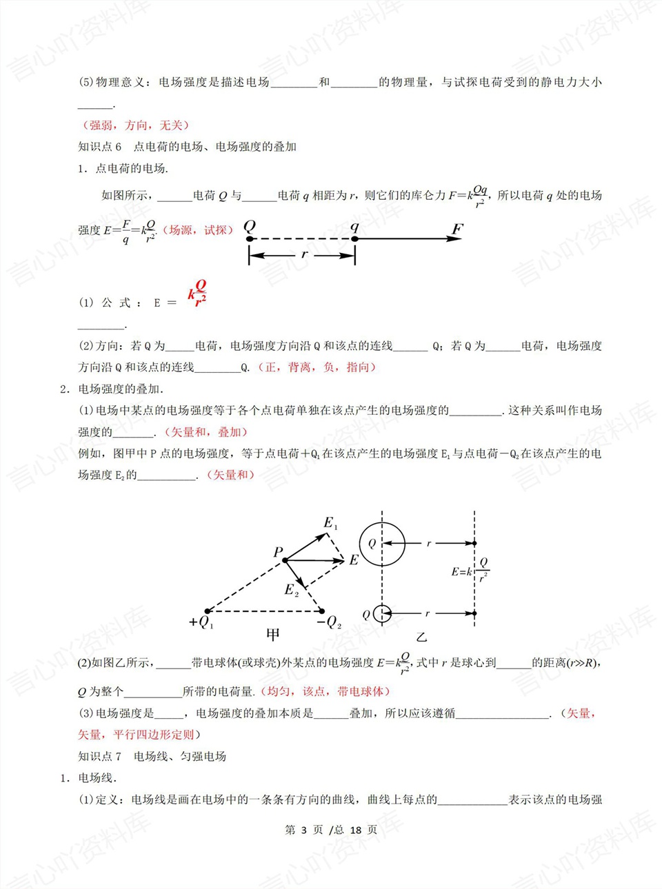 高中物理 | 高二上期中考点梳理知识清单人教版插图高中考点专项3