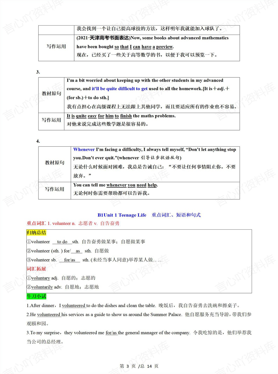 高中英语 | 高一上期中考点梳理知识清单人教版插图高中考点专项4