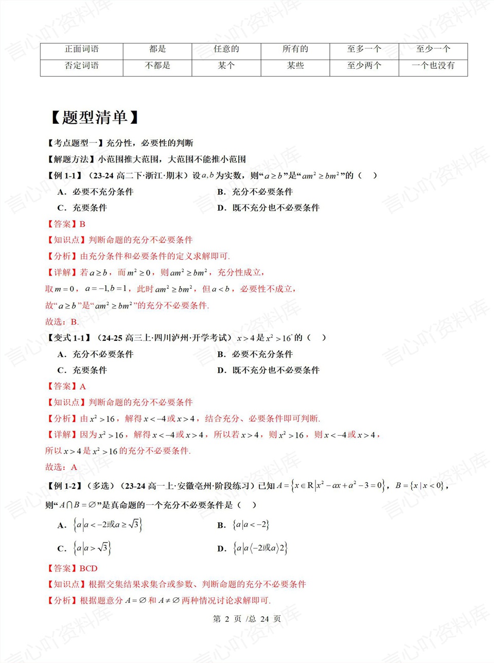高中数学 | 高一上期中考点梳理知识清单人教版插图高中考点专项3