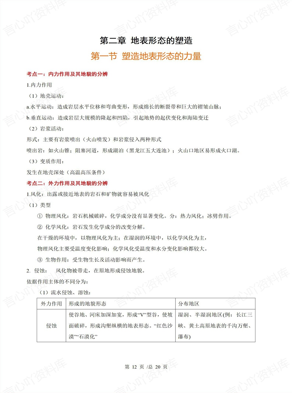 高中地理 | 高二上期中考点梳理知识清单人教版插图高中考点专项3