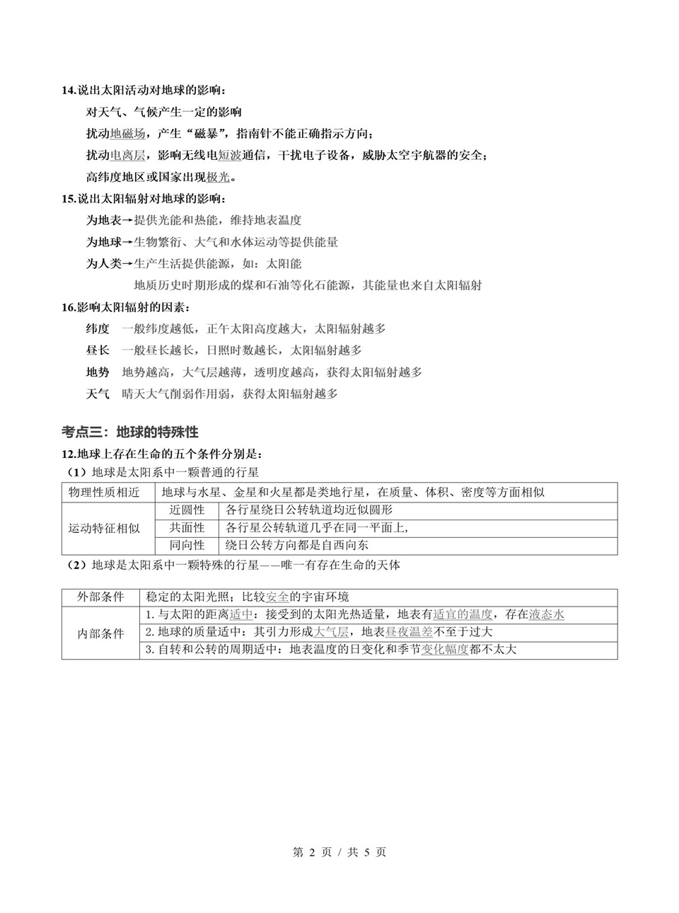 高中地理 | 高一上期中考点梳理知识清单鲁教版插图高中考点专项2