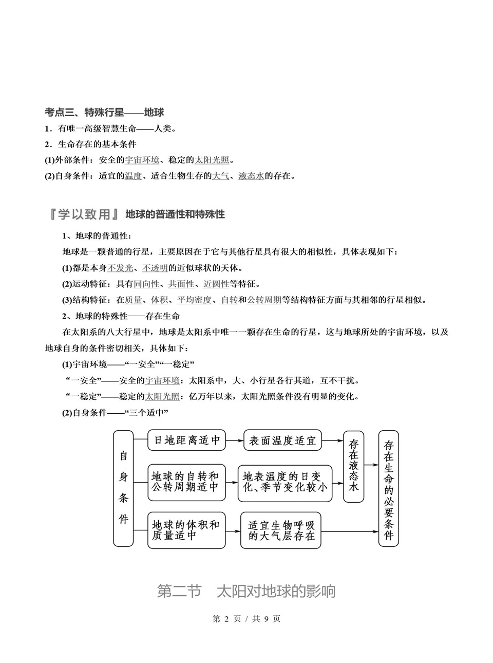 高中地理 | 高一上期中考点梳理知识清单湘教版插图高中考点专项2