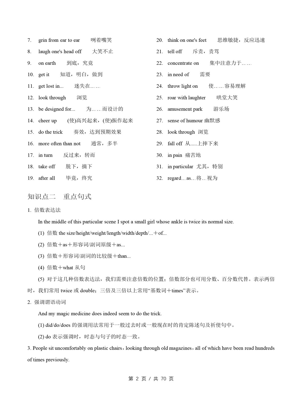 高中英语 | 高二上期中考点梳理知识清单外研版插图高中考点专项2